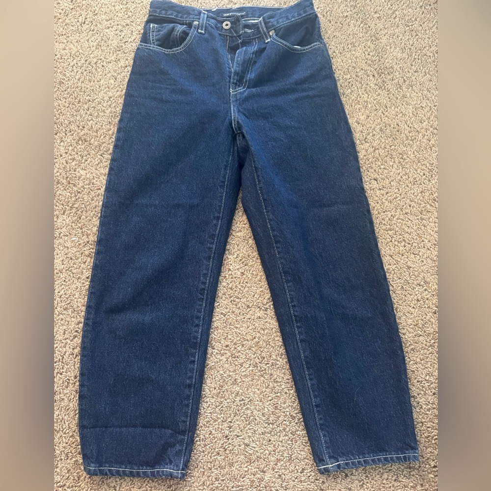 Premium Levi's Barrel crop Dark Blue Jeans— Levi's® Made & Crafted®
